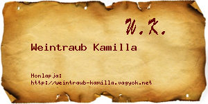 Weintraub Kamilla névjegykártya